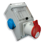 1x priza industriala : 5x16A IP44 400V 2 x prize industriale : schuko 16A IP44 250V