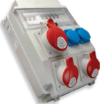 2 x prize industriale : 5x16A IP54 400V 4 x prize industriale : schuko 16A IP54 250V