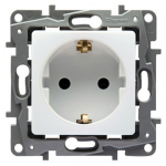 Priza schuko 2P+T, alba