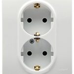 Priza schuko 2x2P+T, alba