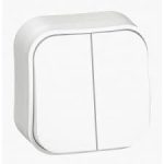 Intrerupator dublu,10A,alb