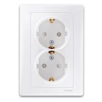 PRIZA DUBLA 2P+E ALB