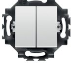 Intrerupator dublu cablare rapida 1P 10AX alb, Gewiss Dahlia, GW35051W